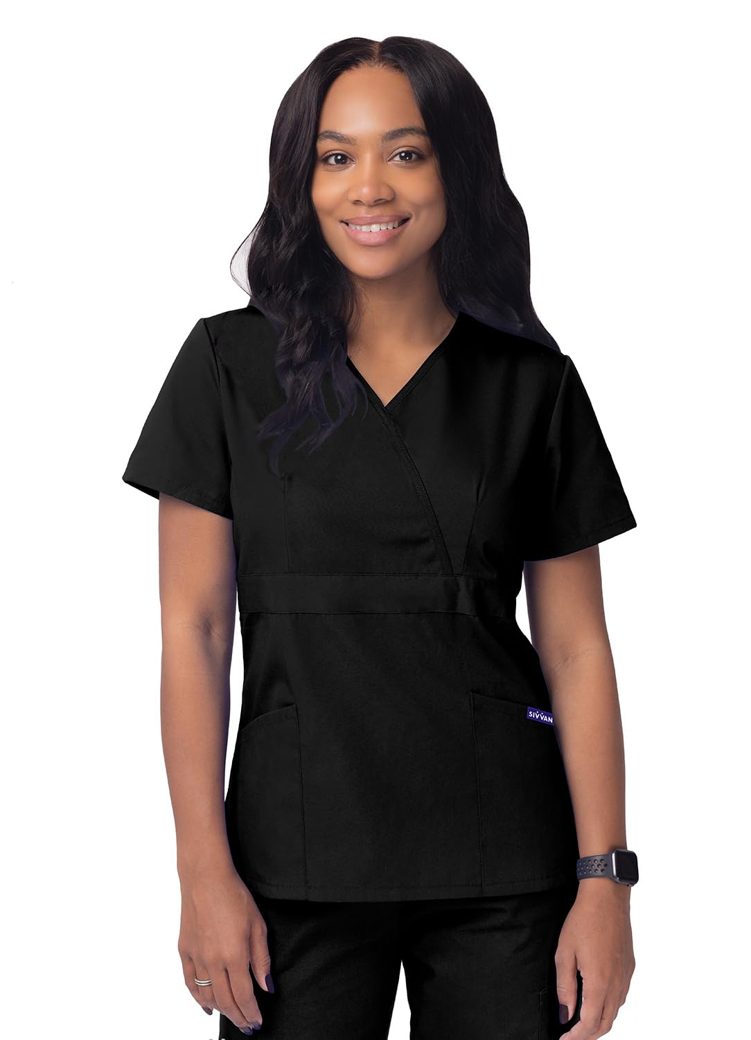 Sivvan Women's Scrubs Mock Wrap Top (Available in 15 Colors) — view 13