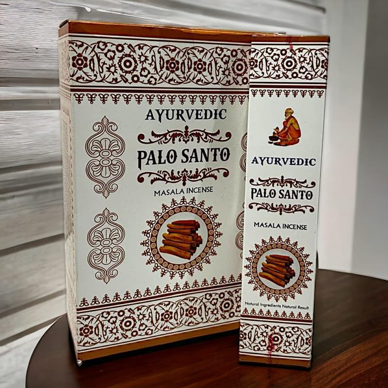 Ayurvedic Palo Santo Masala Incense Joss Stick Natural Handmade Agarbatti Hand Rolled Moulded Bamboo Stick Agarbathi 12 Pack 15 gm