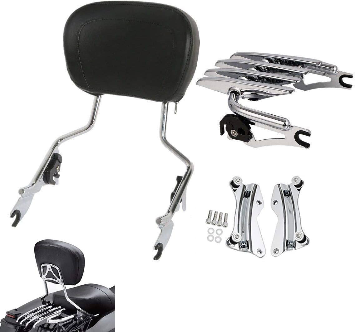 TCMT Detachable Passenger Backrest Sissy Bar With Stealth Luggage Rack