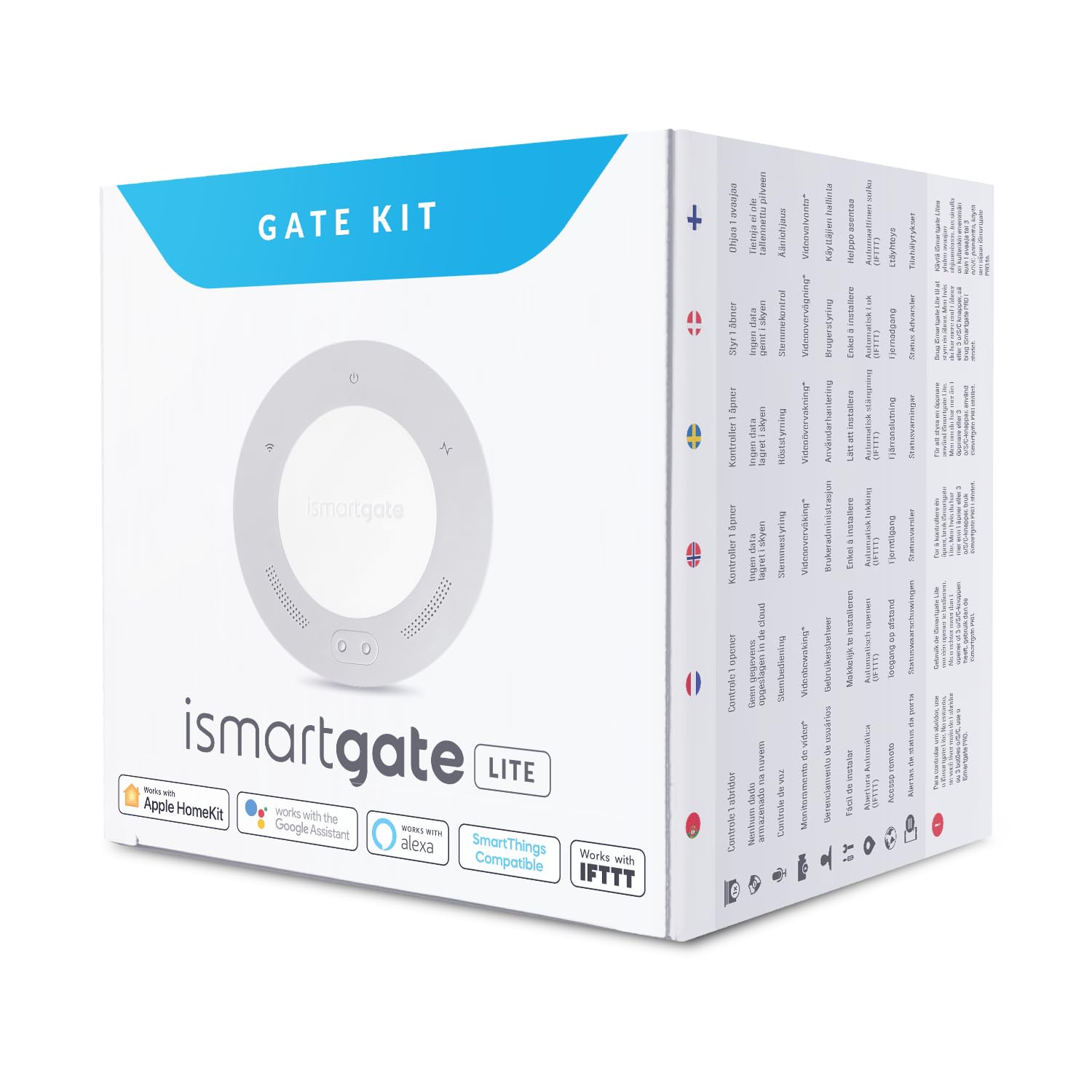 ismartgate LITE Abridor Inteligente de Puertas Remoto, Control por APP, Compatible con Apple Homekit, Amazon Alexa, Google Assistant e IFTTT. Compatible con todo tipo las Puertas. Sensor inalámbrico i