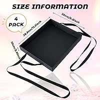 Vista 2 de PerKoop 4 bandejas de aperitivos con correa, bandeja negra para fiesta de Halloween y portador de bebidas, bandeja expendedora de aperitivos