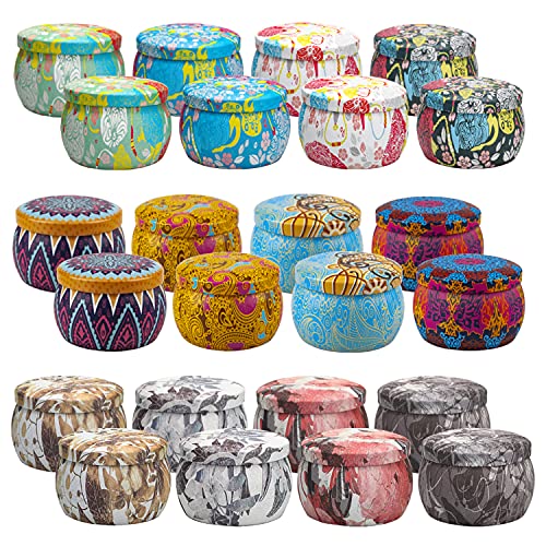 Candle Tins, 24 Pack 4.4Oz Candle Containers for Making Candles, Candle Tins for Making Candles, Bulk Candle Jars, DIY Candle Making Tins, Candle Tins with Lids Bulk, for DIY Candles, Holiday Gifts