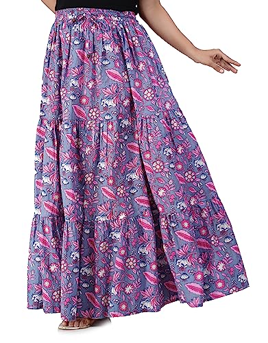 Image of Printed Cotton Women Wear Long Skirt Length 40 inch inch