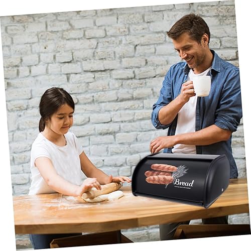 Miniatura 3 de Caja de pan de tambor de metal, cajas de pan, puerta oscilante, gran capacidad para cocina, hogar, tienda, panadería