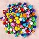 Blausky 400 Stück Plush Pompons mit Bunt Glitzer,Mini Pompons,Rund Pompon,Flauschigen Plüsch Bälle,Pompons zum Basteln,für Ostern DIY Kreativen Handwerk Nähen Dekorationen,Gemischte Größen,Bunt