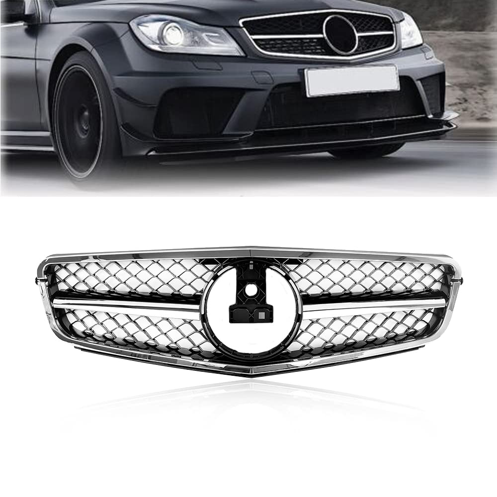 Grill Compatible For Mercedes Benz W204 C Class Front Grille C250 C300 C350 AMG 2008 2009 2010 2011 2012 2013 2014