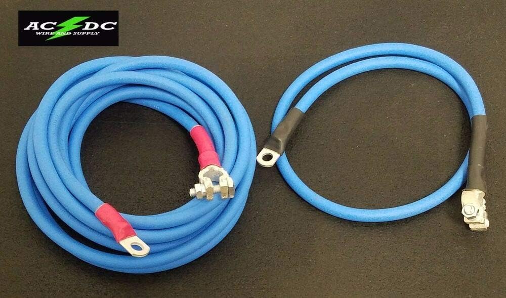 15' BLUE / 3' BLUE Battery Relocation Kit, 2 Awg HD welding Cable