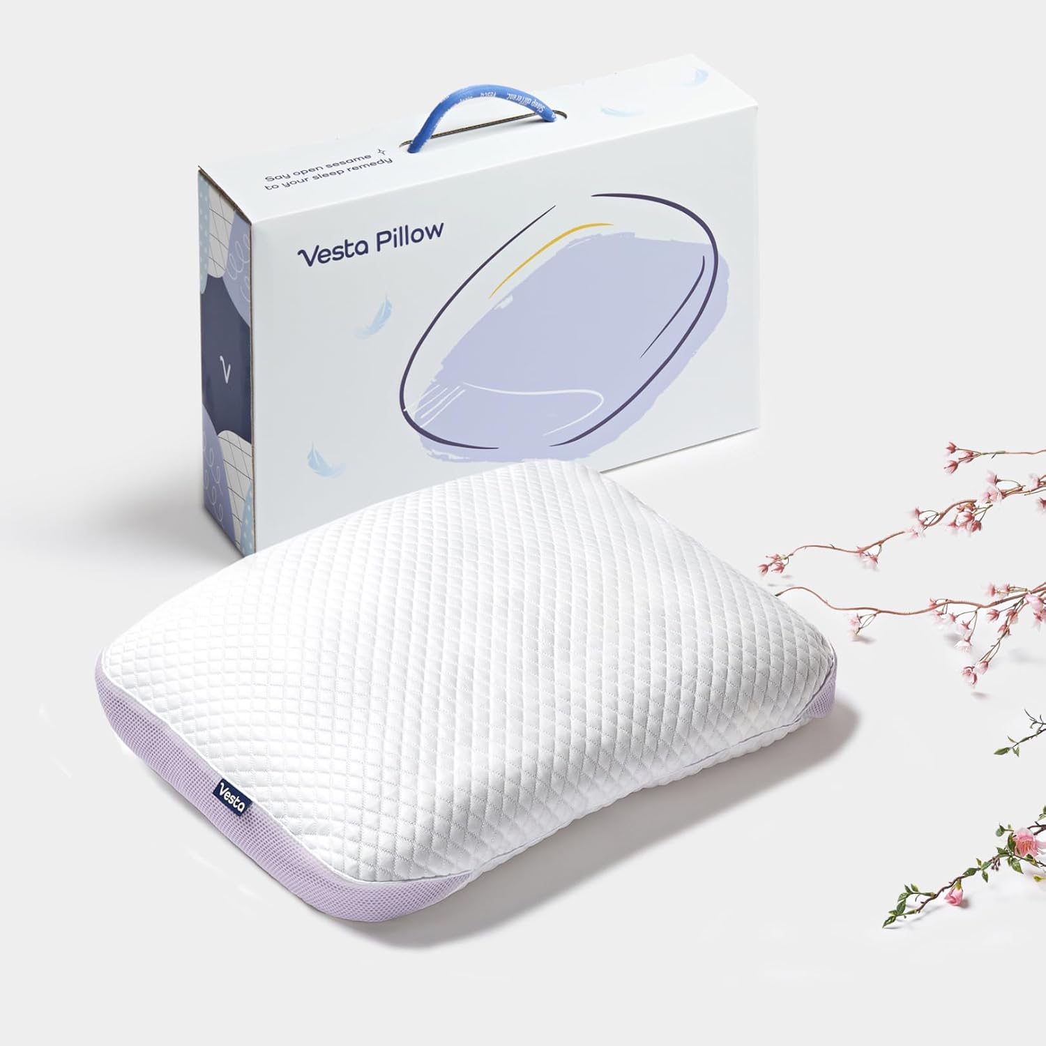 Vesta PurpleZen Eco-Luxe Down Pillow, Supportive, Adaptable, and Plush Pillow for Back, Stomach, or Side Sleepers, Washable Cooling Cover, Medium Profile (4.5" Height) & Soft (Pack of 1)