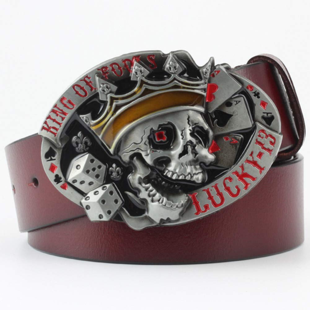 Cinturón De Hombre La Moda Masculina El Rock Punk Metal Cabeza Cráneo Hebilla De Cinturón De Cuero Correas Hombres Cowboy Mens Vacaciones Regalo