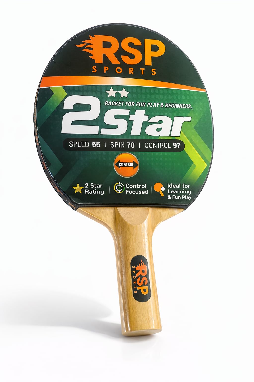 2 Star Table Tennis Racquet| Beginner Level| Lightweight| Wooden| Comfortable Grip| Control Focused-image-37