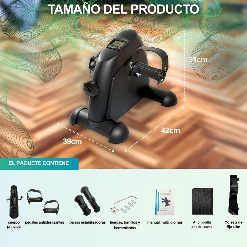 Pedales estáticos para Personas Mayores, para Ejercicio de rehabilitación de piernas y Brazos, Pedaleador Compacto, portátil y de fácil Montaje y Uso, Mini Bicicleta para Ejercicios(Negro)