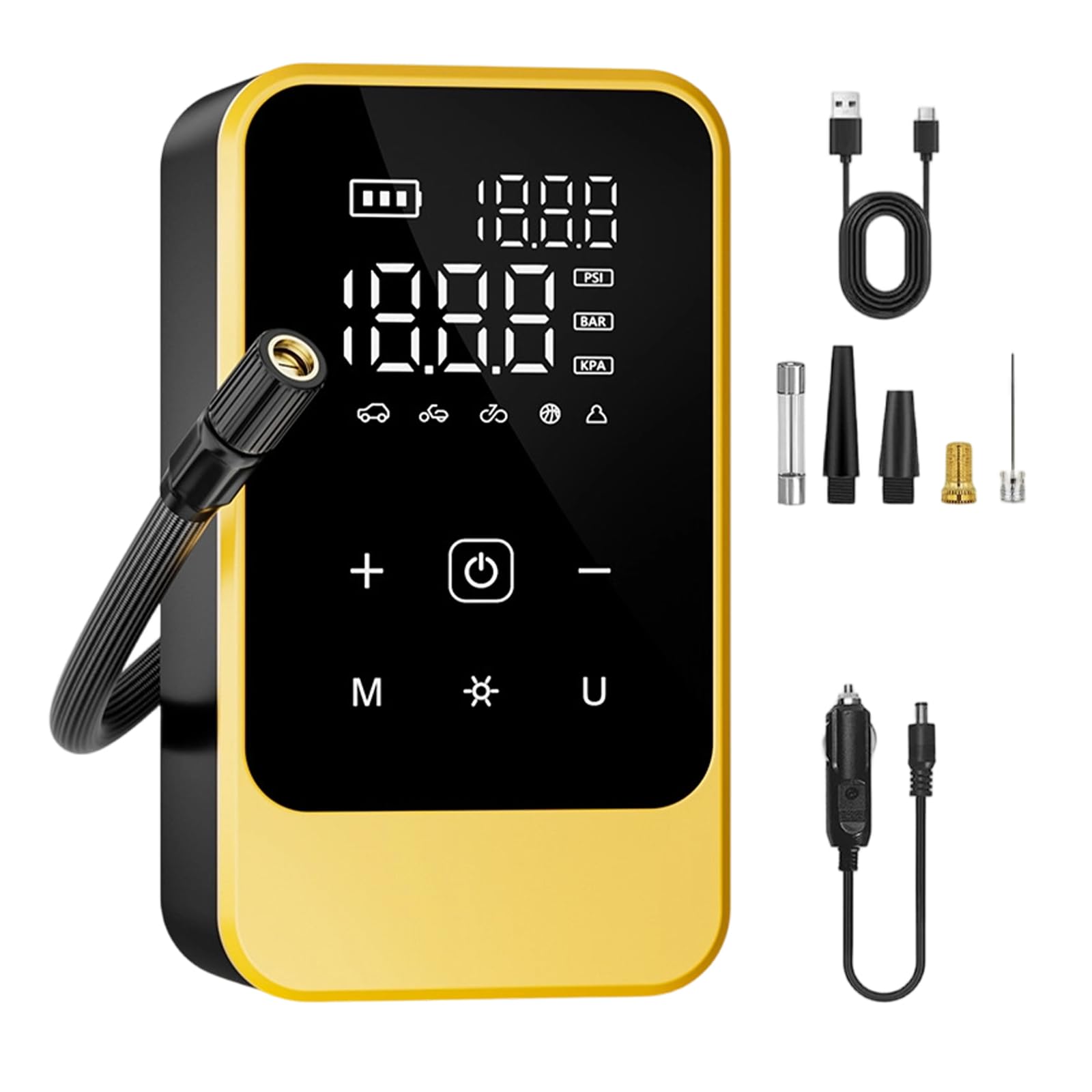 Tire Inflator Portable Air Compressor, 150 PSI Cordless Car Tire Pump, Rechargeable Battery Operated Compressor Portable Pump for Car Tires