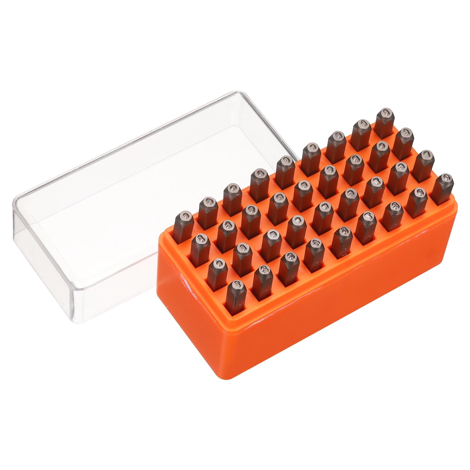 sourcing map 36 Pcs Metal Letter Stamps 5/64" 2mm 40Cr Lowercase Letter and Number Stamp Set Hand Stamping Punch Kit with Case for Jewelry Making Craft Arts Ring Bracelet