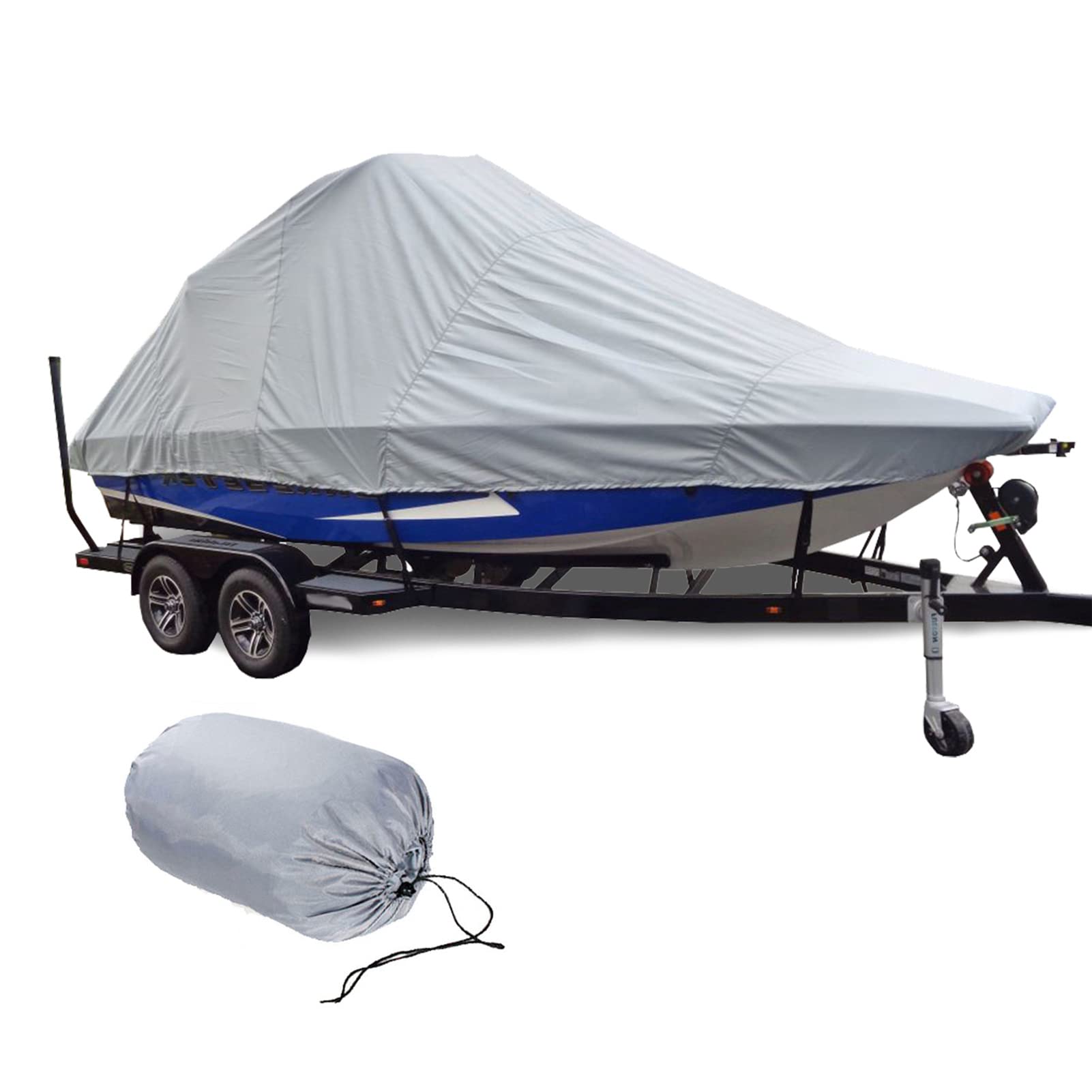 11-27ft Coperture per Barche per Barche Impermeabile Durevole Tessuto Oxford 420D Telo Copribarca ricovero Resistente ai Raggi UV Resistente Antipolvere,Grigio,17to19FT: 600 * 230cm