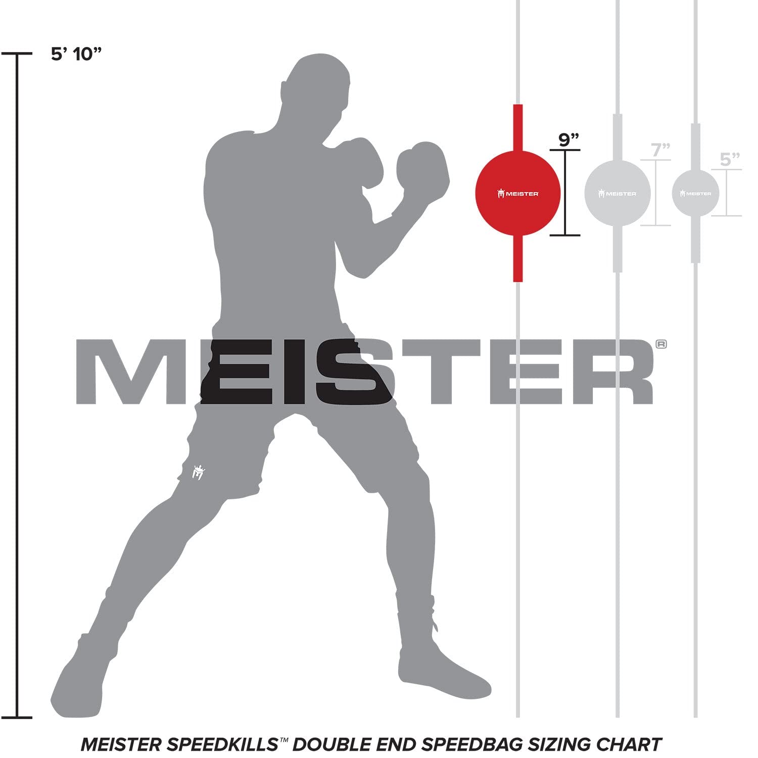 Meister SpeedKills - Borsa in pelle a doppia estremità, con elastici e sacca in lattice leggero