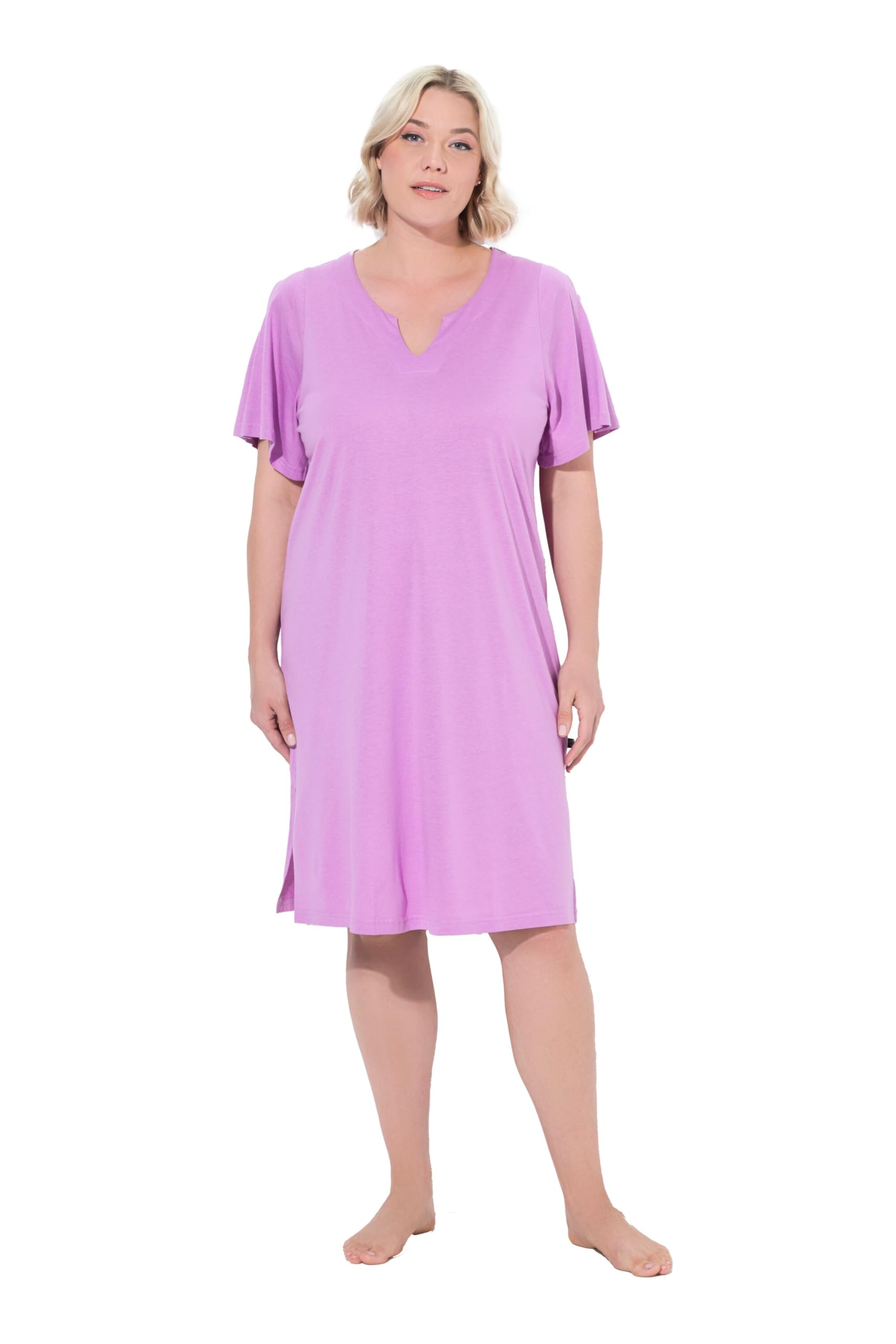 Ulla Popken Damen große Größen Übergrößen Plus Size Bigshirts, 2er-Pack, Papagei, Tunika-Ausschnitt, Halbarm 838274