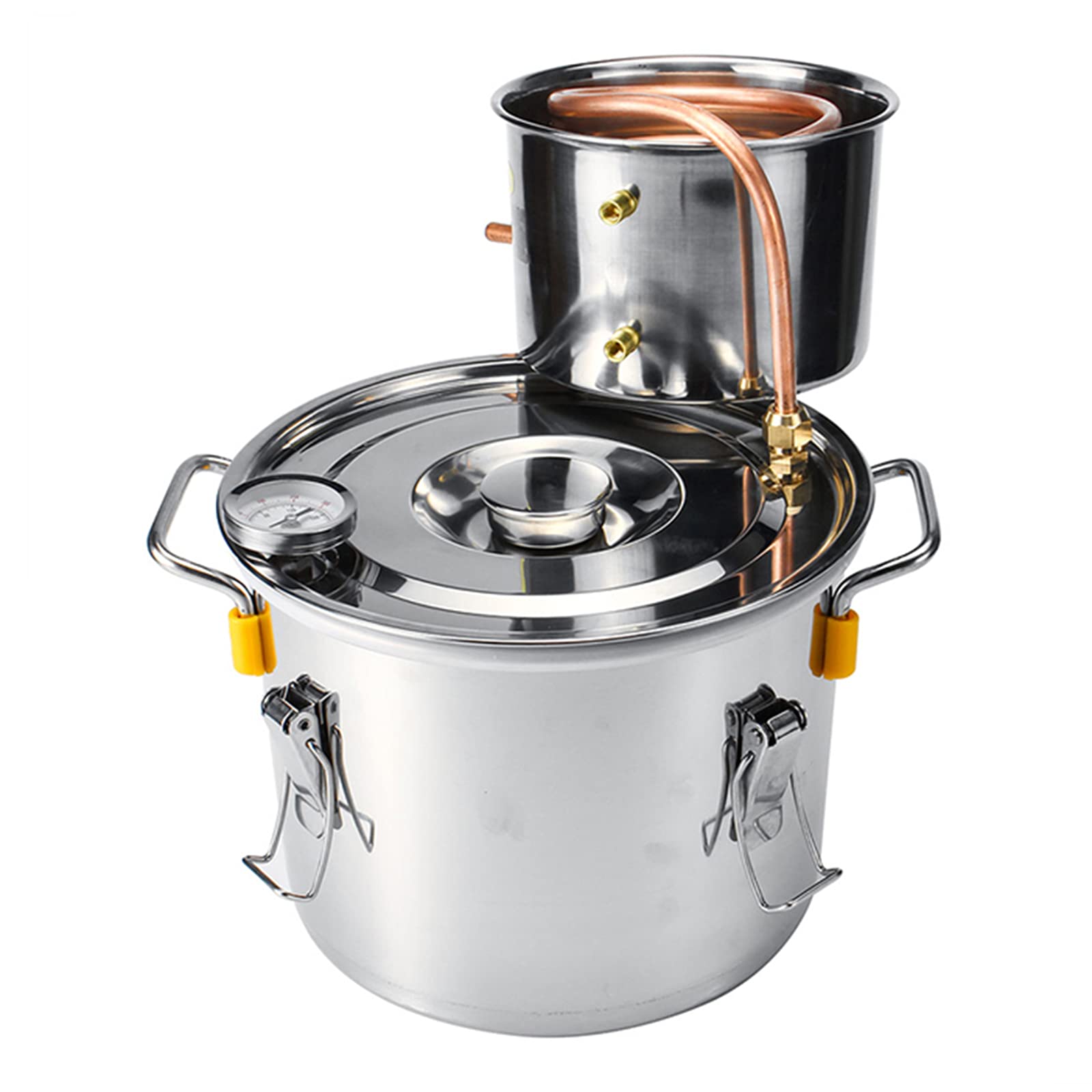 6/8/12/22 / 35L Moonshine Todavía Destilador De Alcohol De Agua, Acero Inoxidable Caldera De Licores Con Tubo De Cobre Y Termómetro Kit De Elaboración De Aceite Esencial De Vino De Agua De Whisky,6L