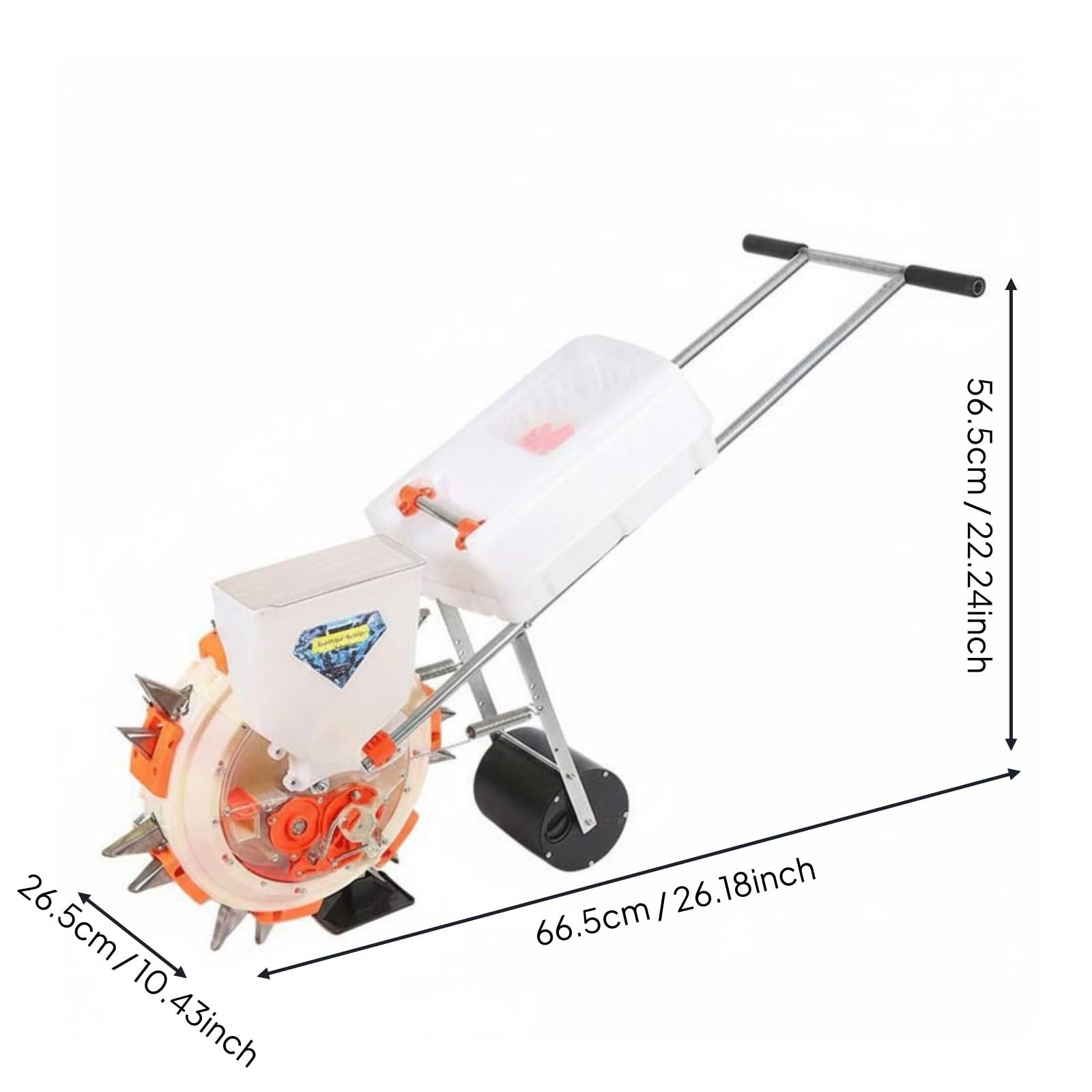 Seminatrice Manuale Portatile Seminatrice Spandiconcime Piantatore Distributore Profondità E Quantità Regolabili con Serbatoio Ampio per Meno, L 23CM, 7-Ugelli
