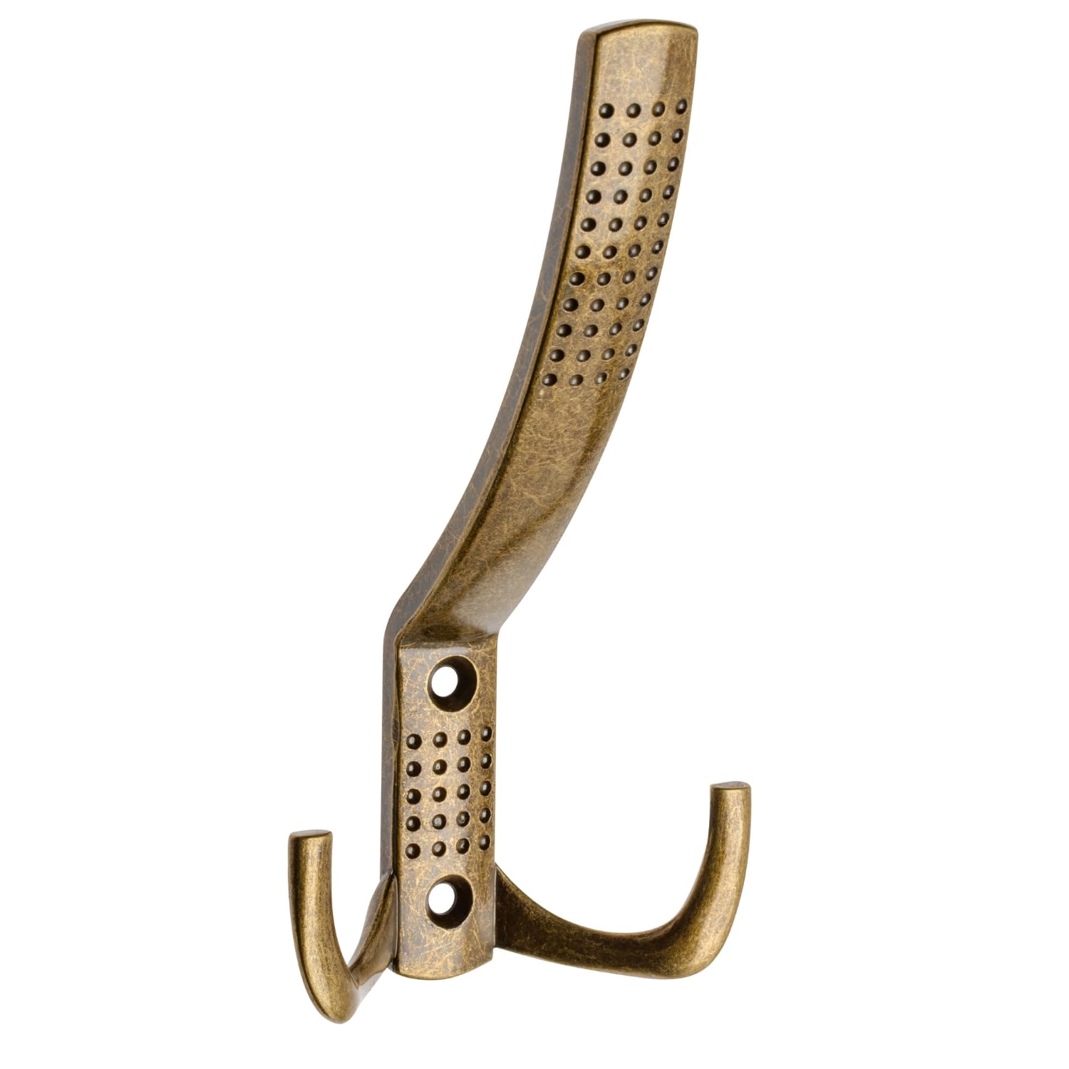 Coat Wall Hook Hanger Triple Large Towel Robe Bag Jacket Bathroom Hallway Hooks with Screws Metal Strong Multipurpose (Antique Brass)