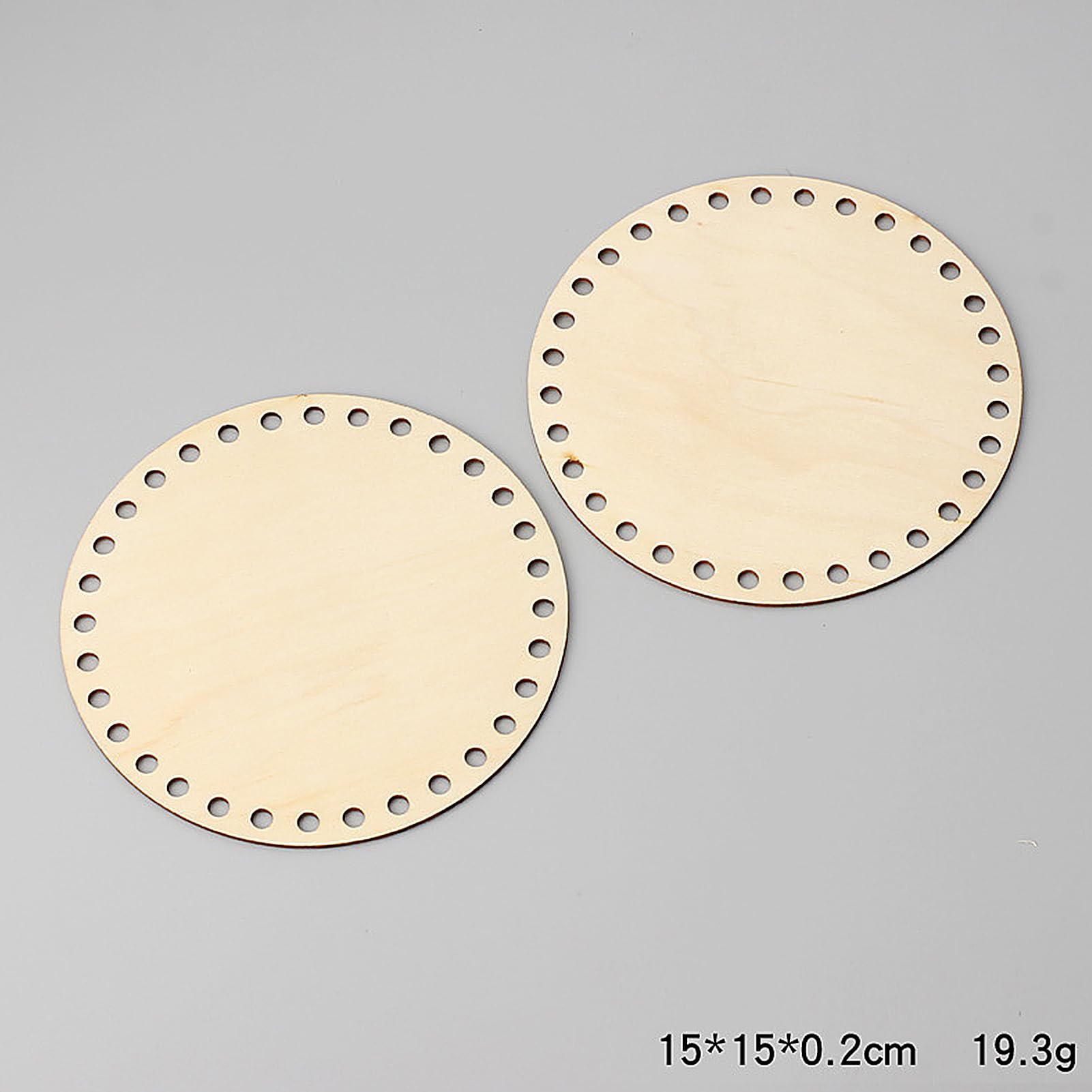Mandbodem voor haken, 7 stuks houten vloeren om te haken, haakmand, houten basis, gehaakte mand, houten basis, mandbodem voor haken, houten basis, natuurlijke houten mand, cirkel, zelfgemaakte