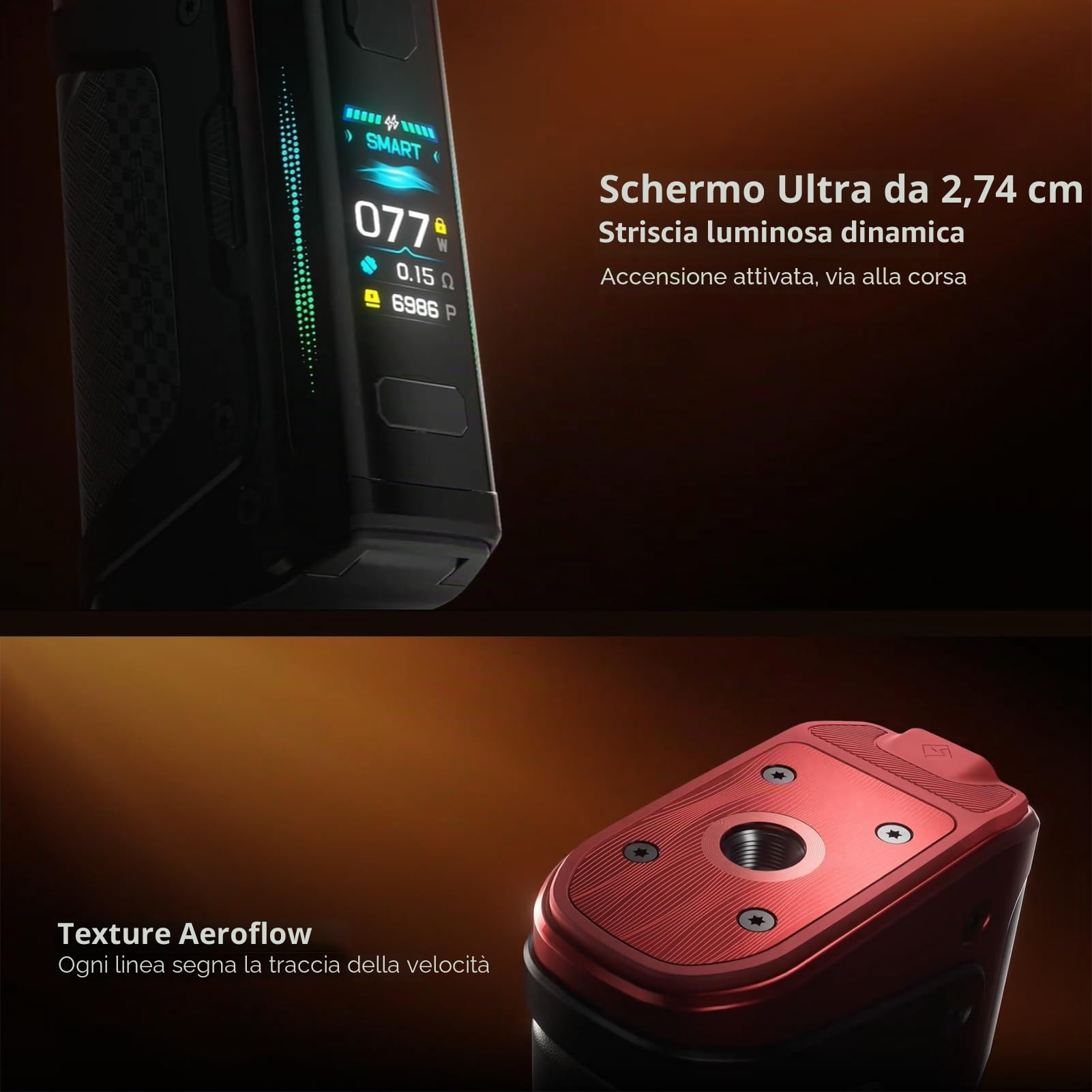 GEEKVAPE Aegis Legend 5 Mod |200W Various Working Mode: ECO/SMART/NORMAL/CUSTOM/TC Support, Support Z Sub Ohm Tank/Z Nano 2 Tank/Z Fli 2 Tank(No Tank/Coil/No Nicotine) (Turbo Rosso)