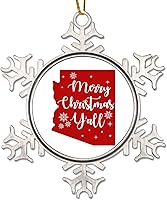 Vista 16 de Patriotic American State Christmas Ornaments for Tree Kansas Christmas Tree Decoration Keepsake Merry Christmas Y’All Metal Snowflake Christmas