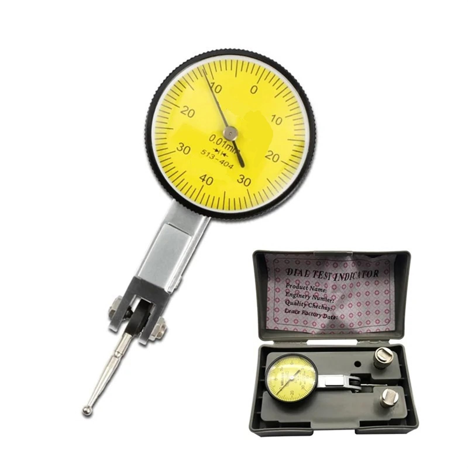 Indicador de Dial con Mango magnético, indicador de Calibre, Base de Soporte magnético, Herramientas de medición de micrómetro, indicador de Tipo Hora, Reloj comparador(Dial Test Indicator)