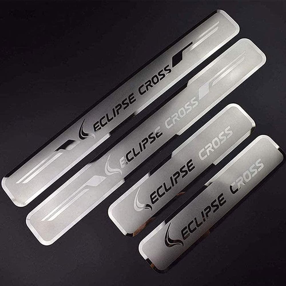 4 Pcs Car Outer Door Sill Kick Plates Protector Accessories, Styling Decoration Alloy Stainless Steel Door Side Edge Protector for Mitsubishi Eclipse Cross 2018 2019 2020 2021 2022