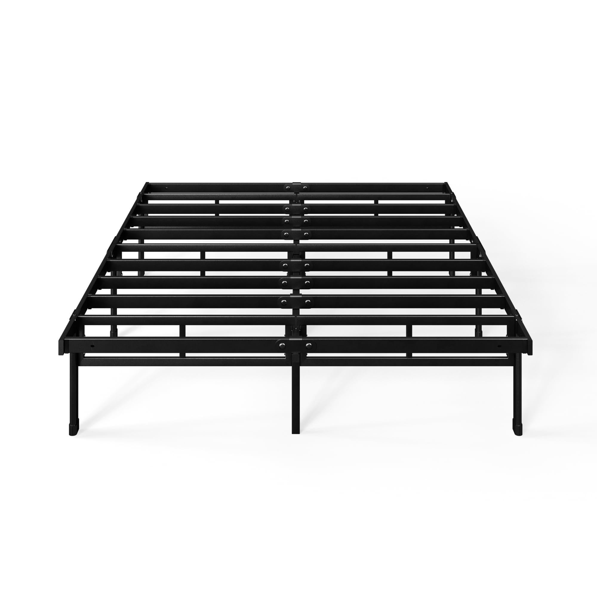 Zinus Justin Rete Matrimoniale 160x190 cm - Struttura Letto con Doghe in Metallo Incluse - Altezza 36 cm con Spazio Sottostante - Facile da Montare - Nero