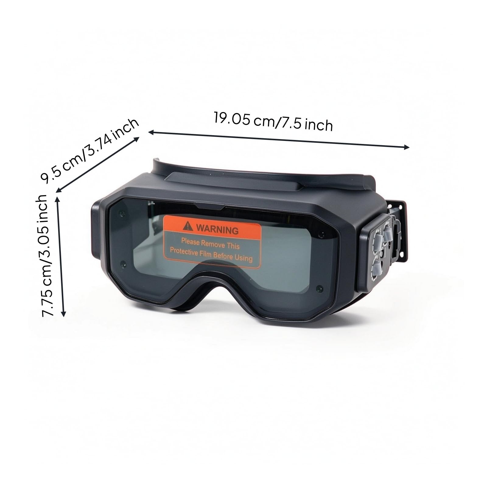 Milageto Protección Ocular para Soldadura Gafas Visor Pantalla Autoadaptativa con Lente Tintada Frente Película Protectora Desprendible Correa Ajustable