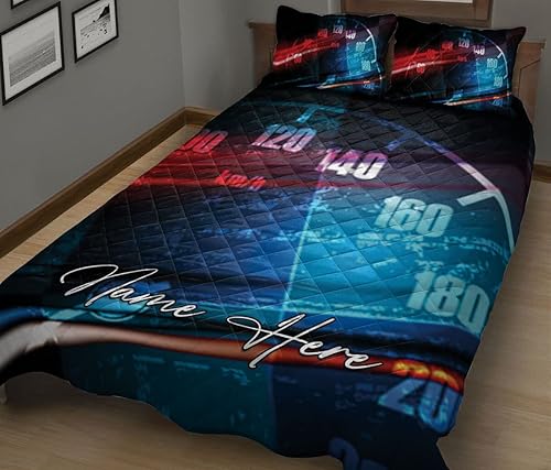 Miniatura 5 de OhaPrints Juego de ropa de cama y fundas de almohada con nombre personalizado de coche de carreras, juego de ropa de cama y funda de almohada, juego