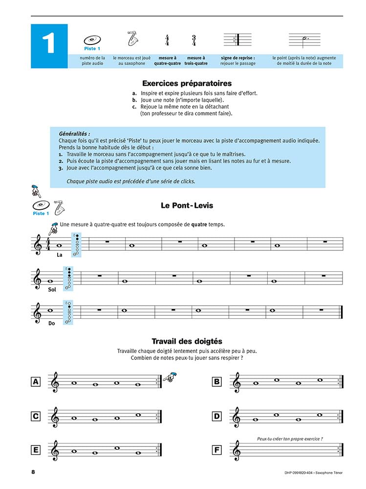 Écouter, lire & jouer 1 Saxophone Ténor. Comprend Enregistrement(s) en ligne