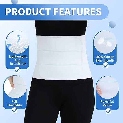 Miniatura 10 de Faja abdominal posoperatoria para mujeres y hombres, banda de compresión para el vientre posparto, agradable a la piel, transpirable, (60 a 75