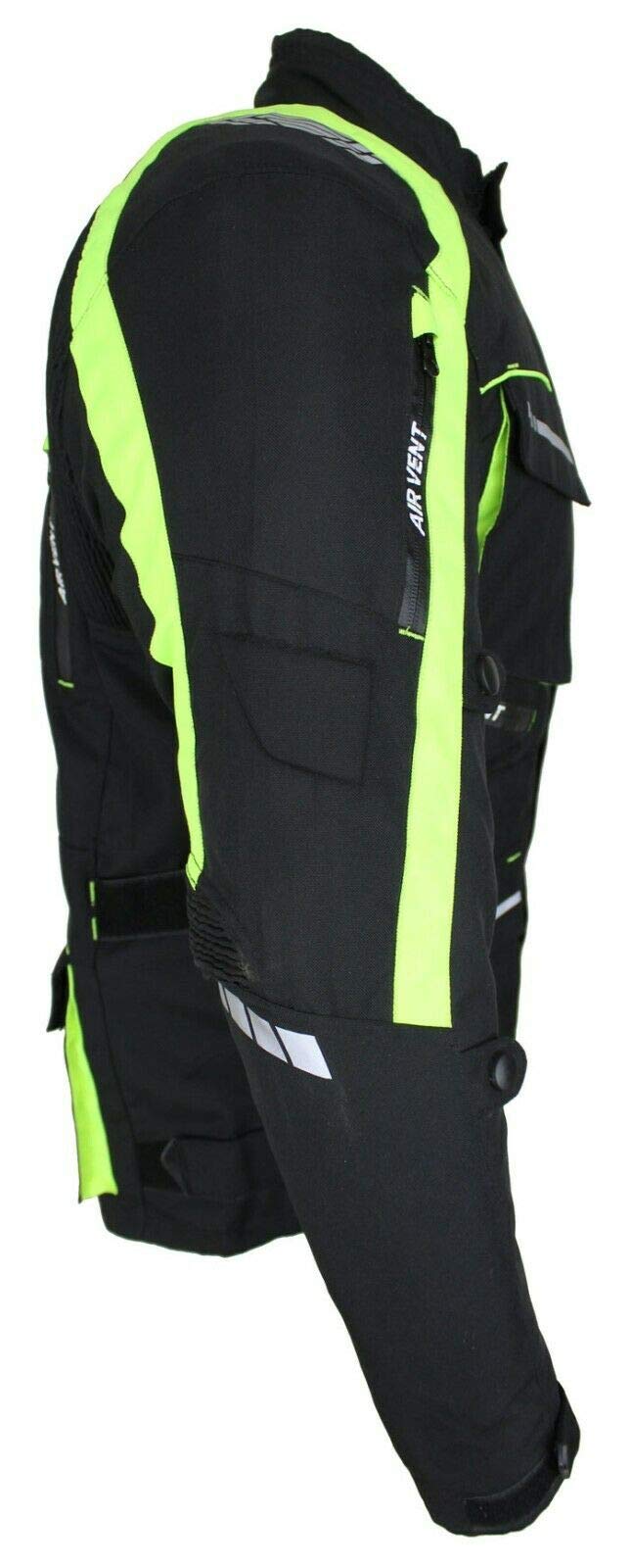 Floracent - Giacca da moto da uomo in tessuto con protezioni, impermeabile, antivento, per motociclisti, touring, quad, sport e tempo libero