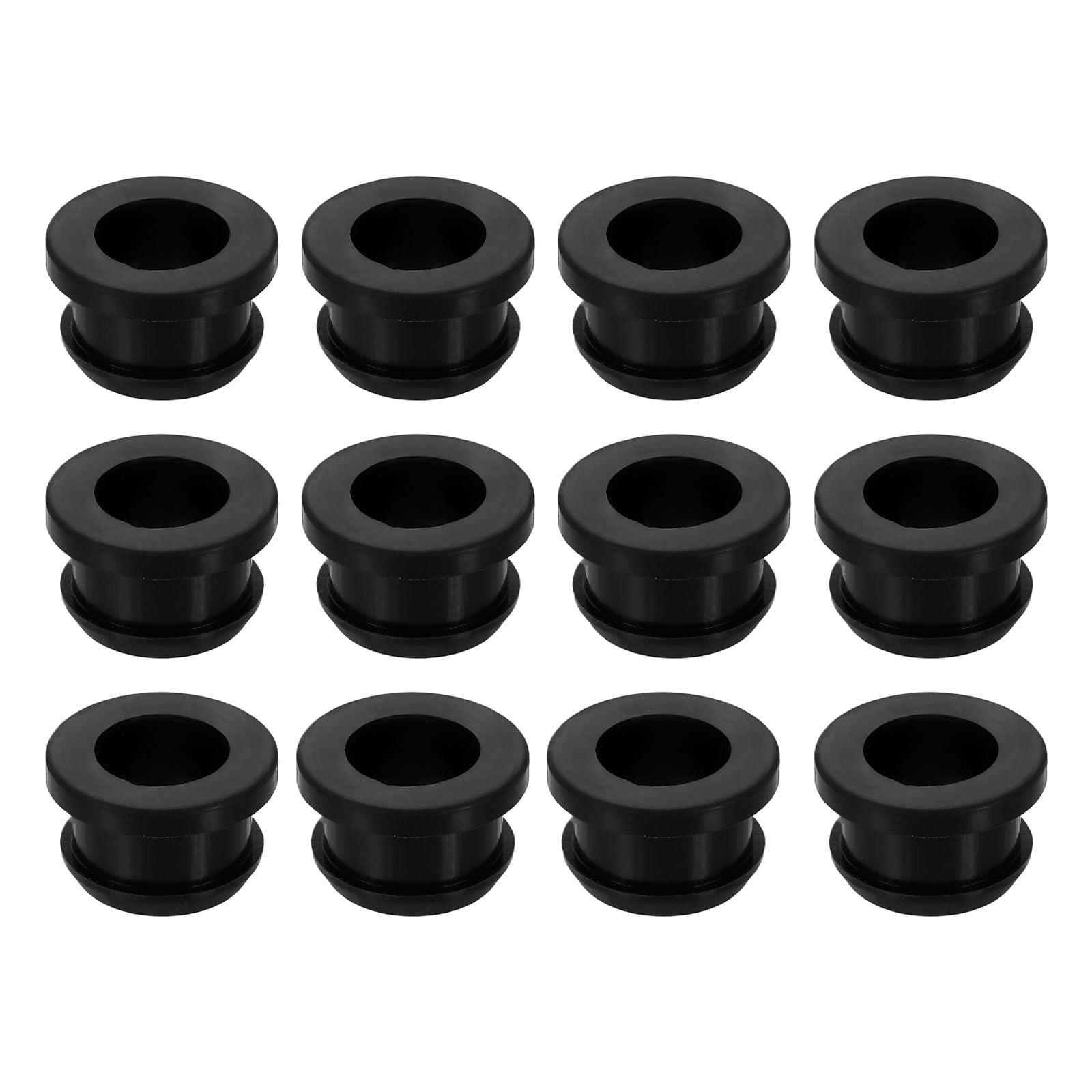 QUARKZMAN 12Pcs Passacavi In Gomma Adatti Foro Da 0.47" (12mm) Diametro Interno 0.39" (10mm) H 0.2"(5mm) ID Passacavi A Bombetta In Gomma Siliconica Guarnizione Per Scatole, Nero