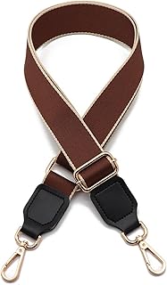 Correa Bolso Bandolera Correa de algodón de Color puro de lujo con correa de hombro larga de cuero Pu bolso de hombro ajustable bolsa de accesorios Obag Correas Para Bolsos ( Color : Bruin , Size : Gu