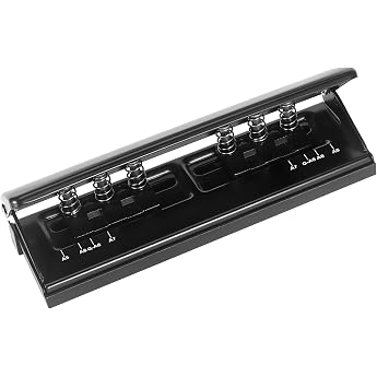 Adjustable 6-Hole Metal Hole Punch A5 A6 A7 6 Ring Hole Punch with Positioning Marking 6 Sheet Capacity for Daily Planner Personnel Agenda Binder Refill Pages