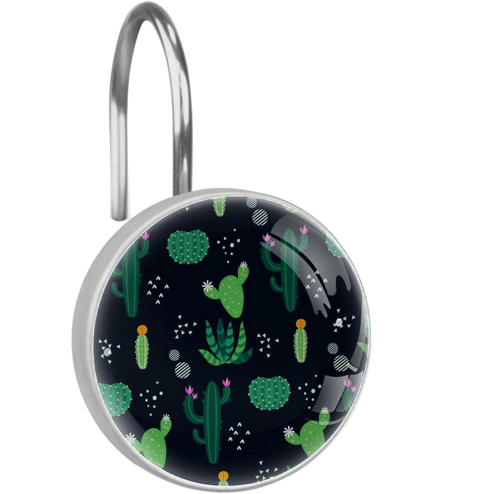 Anneaux de douche en acier inoxydable pour éliminer la rouille avec style cactus foncé