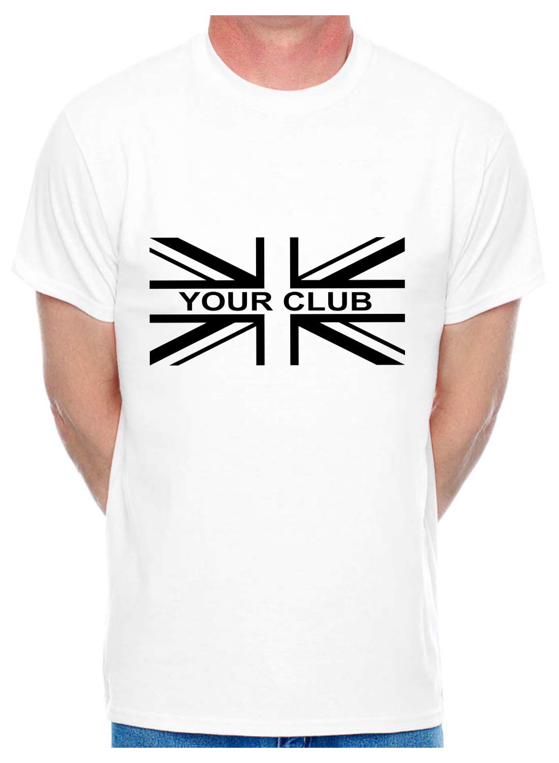 Print4UMens Personalised T-Shirt Union Jack Your Club Name