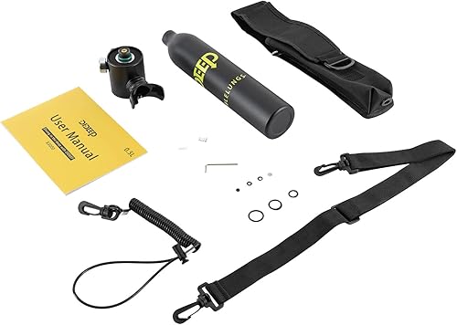Miniatura 3 de Mini Scuba Tank Dive Diving Set, 0.5L Inflatable Scuba Diving Equipment Underwater Breath Oxygen Tank Constant with On-Off Valve Reusable Scuba Pony