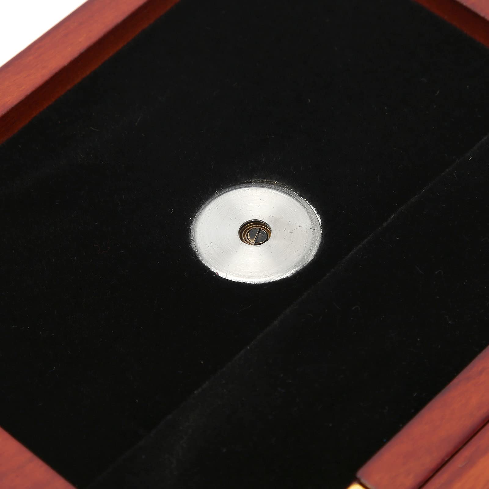 Estuche de Cañas para Clarinete Saxofón de Madera Maciza con Higrómetro, Goma e Interruptor Magnético para 5 Cañas (ámbar)