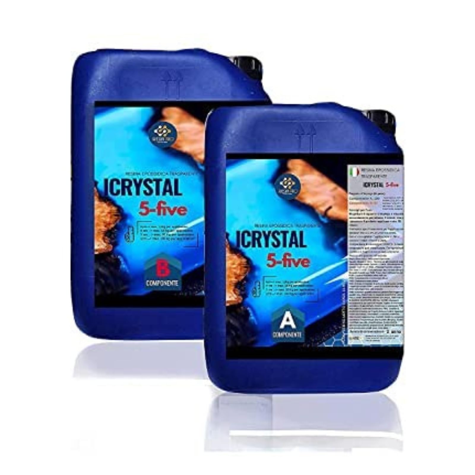 1.75KG-3.86lb EPOXY RESIN CRYSTAL Five Ideal for creating River Table, Furniture, Clear Casting, Countertops 5cm, Jewellery and Artistic Creations, Non-toxic Certified, Technical Assistance in English