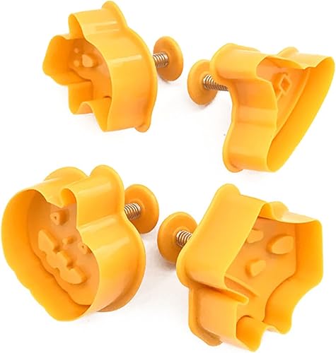 Miniatura 5 de Juego de 4 cortadores de galletas de Halloween, moldes 3D para cortar galletas de casa encantada, sombrero de bruja, fantasma, calabaza, fondant,