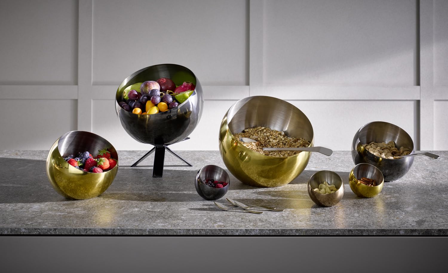 APS Sphere 40773 Bowl Diameter 16 cm Height 15 cm 0.8 litres Stainless Steel Gold Look, diameter 16 cm, Höhe 15 cm - Image 2