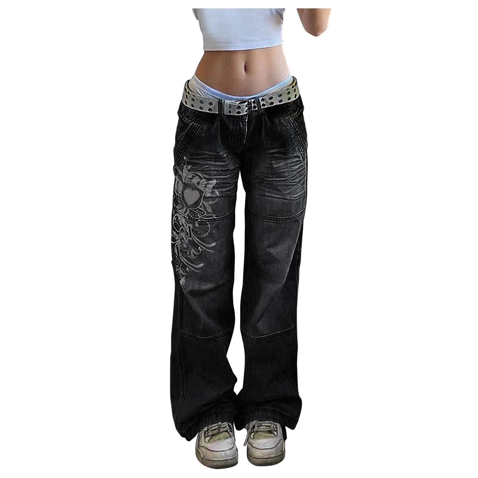 Jeans da donna a vita alta, jeans da donna, a vita alta, per adolescenti, ragazze, Y2k, Baggy Boyfriend, Bootcut in tessuto, Hip Hop anni '90, streetwear denim, pantaloni da donna, elasticizzati,