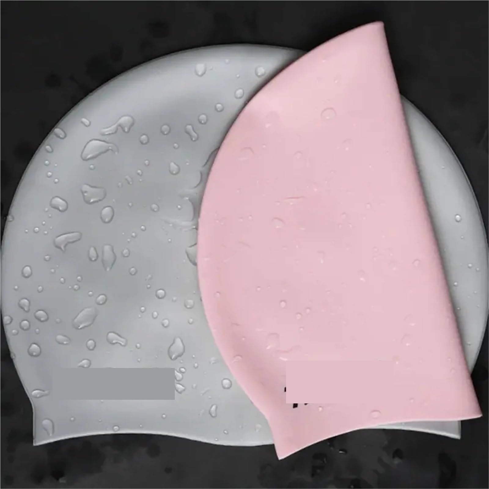Gorro de natación Antideslizante Silicona, Gorro con Orejas, Impermeable for Hombres y Mujeres, 2 uds para Uso En Piscinas
