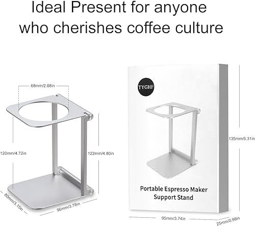 Miniatura 7 de Soporte para gotero, soporte portátil y plegable para máquina de café expreso, soporte de café de oficina con base, adecuado para oficina, hogar,
