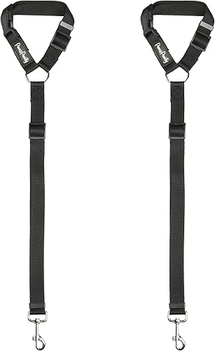 Miniatura 3 de PawsPawty - Paquete de 2 cinturones de seguridad para perros, ajustable, tela de nailon, correas de seguridad para automóvil, arnés para perros,