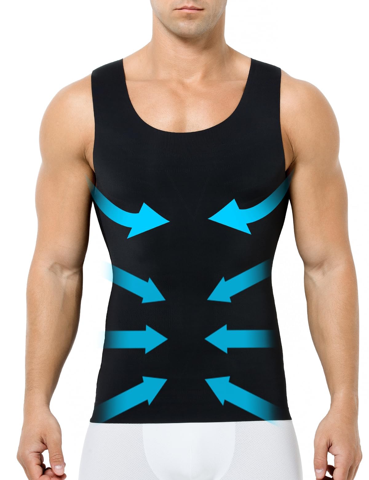 Casey Kevin Débardeur Compression Homme, Maillot de Corps Gaine Ventre Plat Homme Gainant Tee Shirt Compression Amincissant Debardeur sous-Vêtements Shaper, XXL