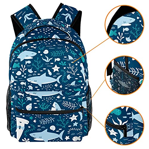 Sac à dos requin pour filles et garçons, cartable multicolore durable 40cm - 3